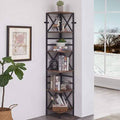 Rustic Brown 6 Tier Industrial Corner Shelf Unit V306