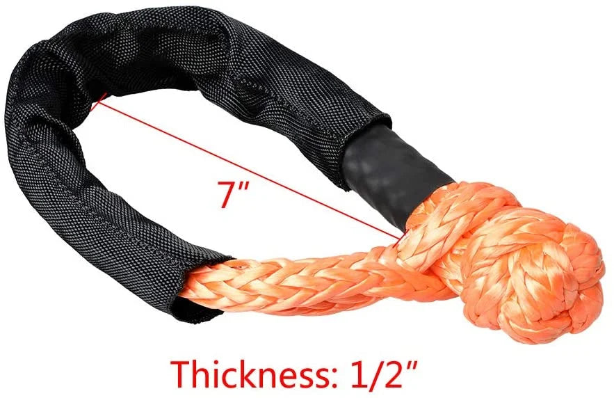 Orange 1/2" Soft Shackle Synthetic Rope with Protective Sleeve E2154