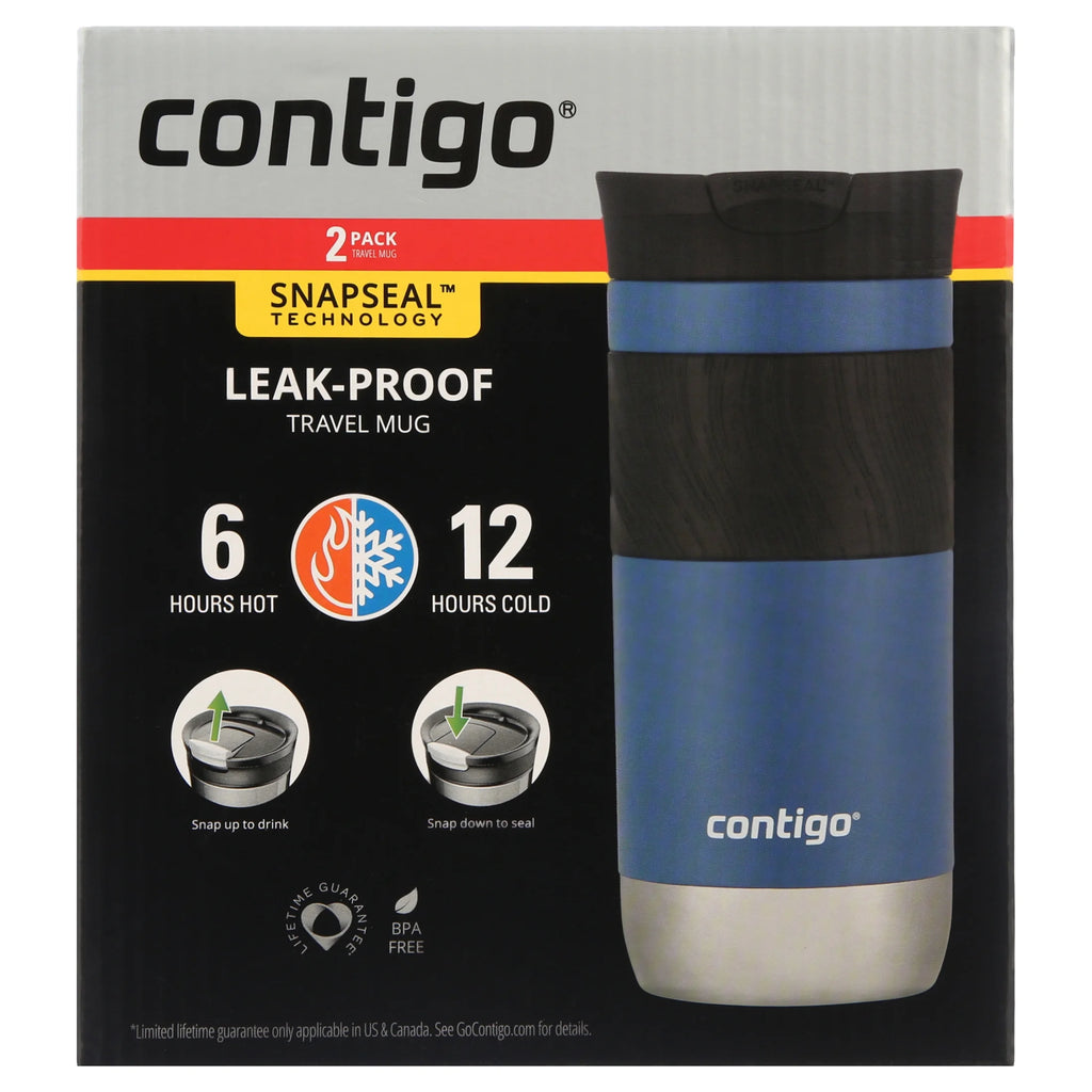 16 oz Insulated Stainless Steel Travel Mug 2-Pack B8215
