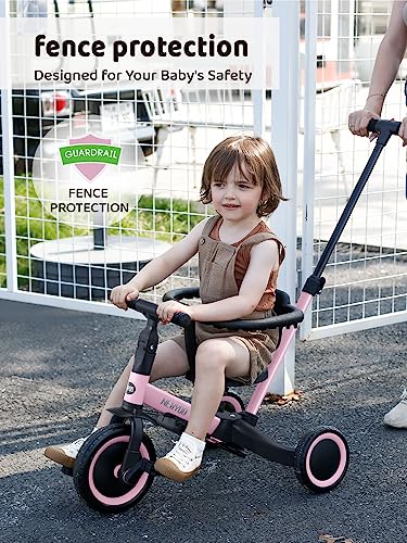 Toddler Tricycle with Backrest and Safety Belt, Adjustable Seat B4025