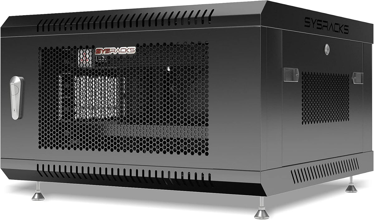 6 U Locking Wall Mount Server Rack Enclosure with Casters and Shelf Q558