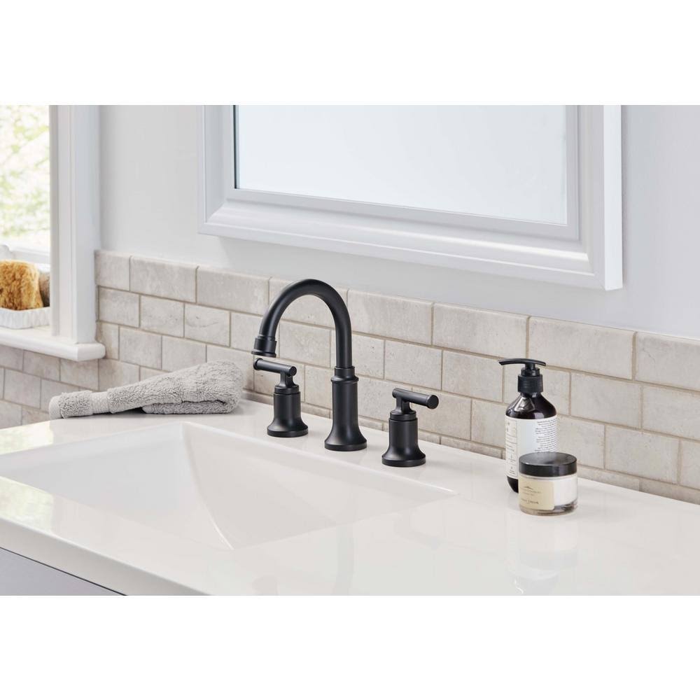 Matte Black 2-Handle High-Arc Bathroom Faucet G874368