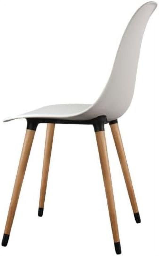 White Plastic Dining Side Chairs Set of 4 U999419