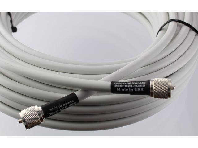 VHF AIS Coaxial Antenna Cable with Silver Teflon PL-259, 35 ft Y97701