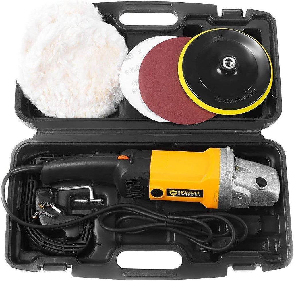 Electric Car Polisher 6-Speed Rotary Polisher 7 Buffer Sander with Bonnet Pad, 10Amp H692652