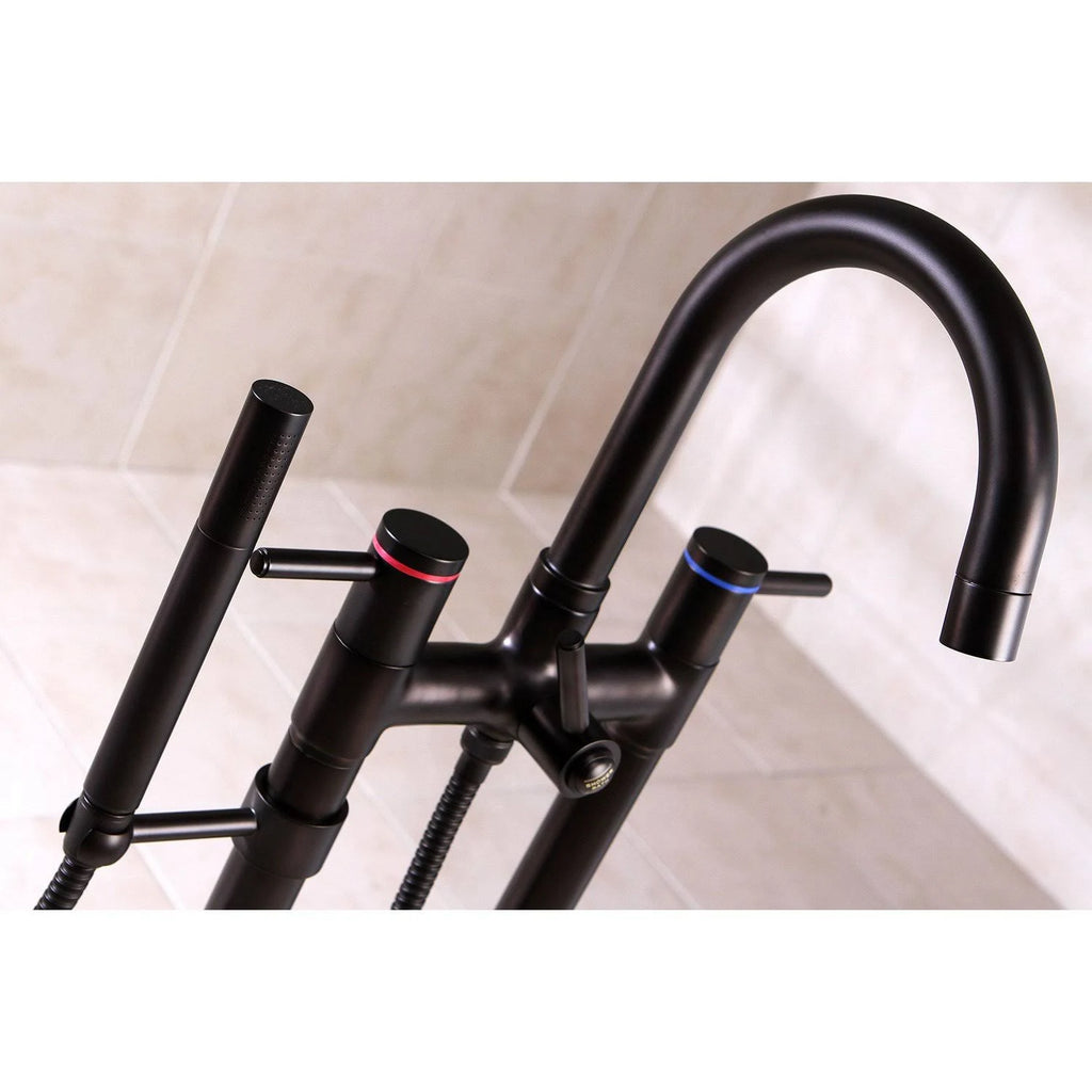 Floor Mount Tub Filler with Hand Shower Oil Rubbed Bronze X4376