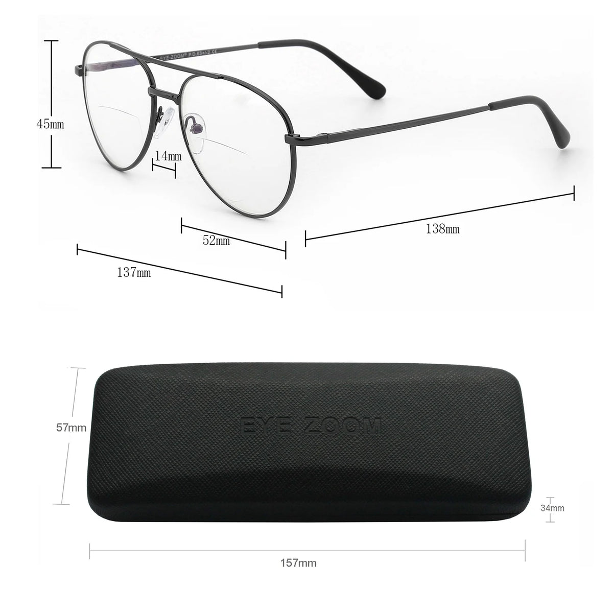 2 Pack Blue Light Blocking Bifocal Reading Glasses (Gunmetal, +1.25) E1138