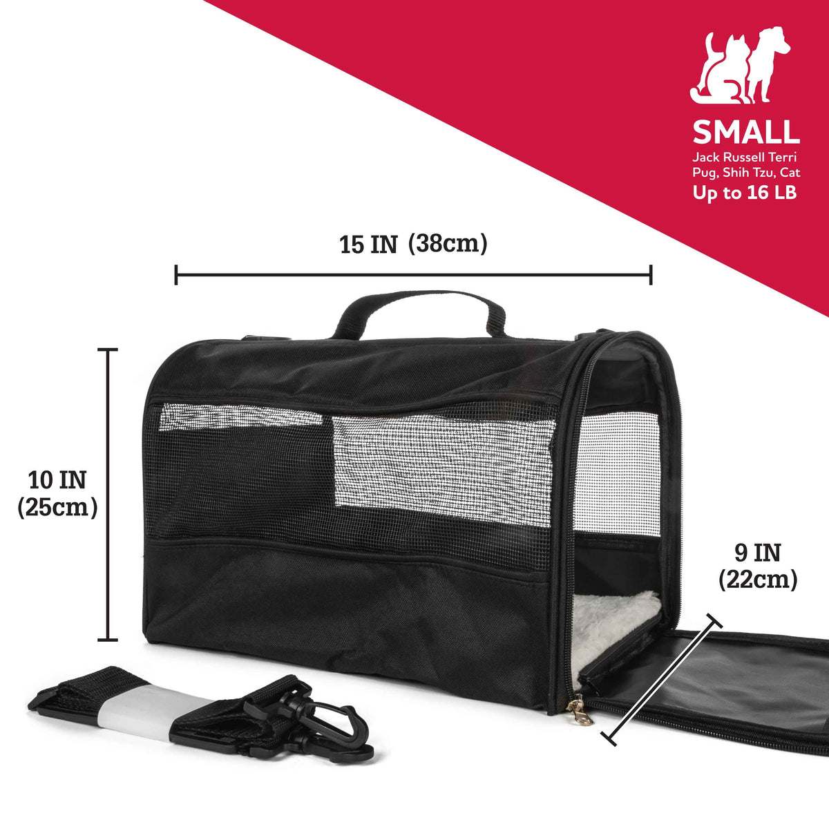 Black Soft-Sided Pet Carrier P6060