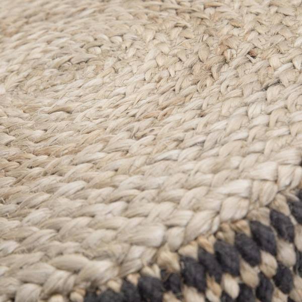 Natural Jute Round Braided Pouf V88941