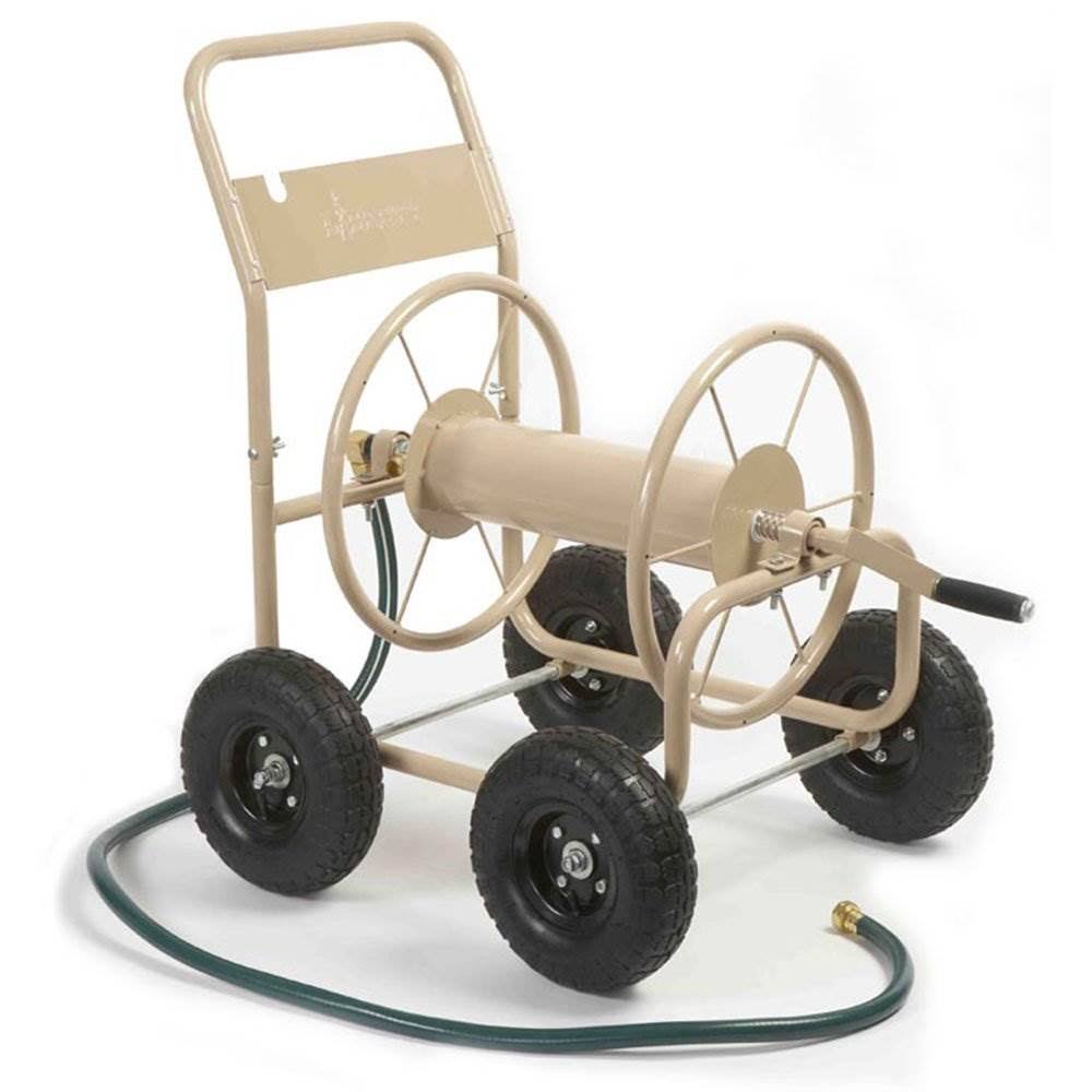 4 Wheel Pneumatic Tire Steel Frame Hose Reel Cart (2 Pack) P7751