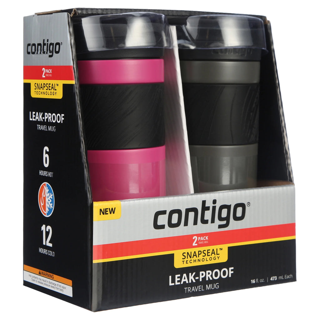 16 oz Insulated Stainless Steel Travel Mug 2-Pack B8215