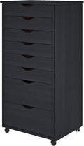 6 Drawer Roll Cart Solid Wood, Black Pack of 2 U75522
