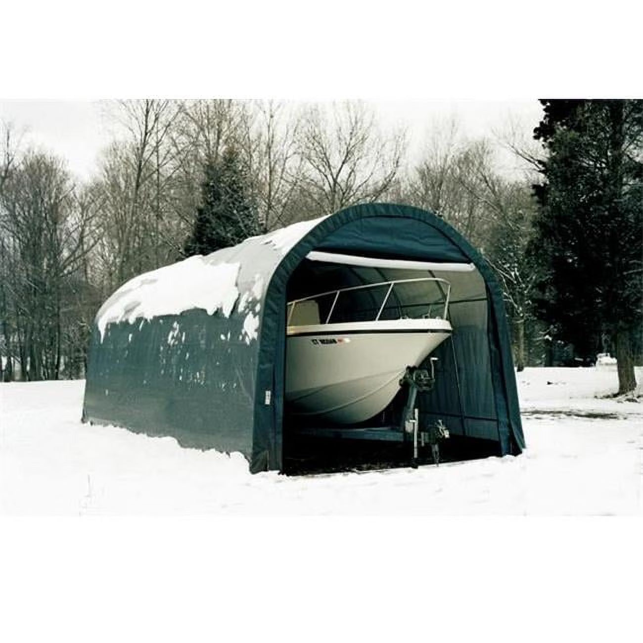 Green 8'x12'x8' Round Style Shelter N278