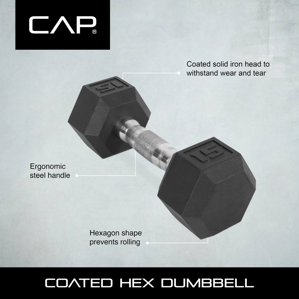 Coated Hex Dumbbell, Single 35 lbs K6766