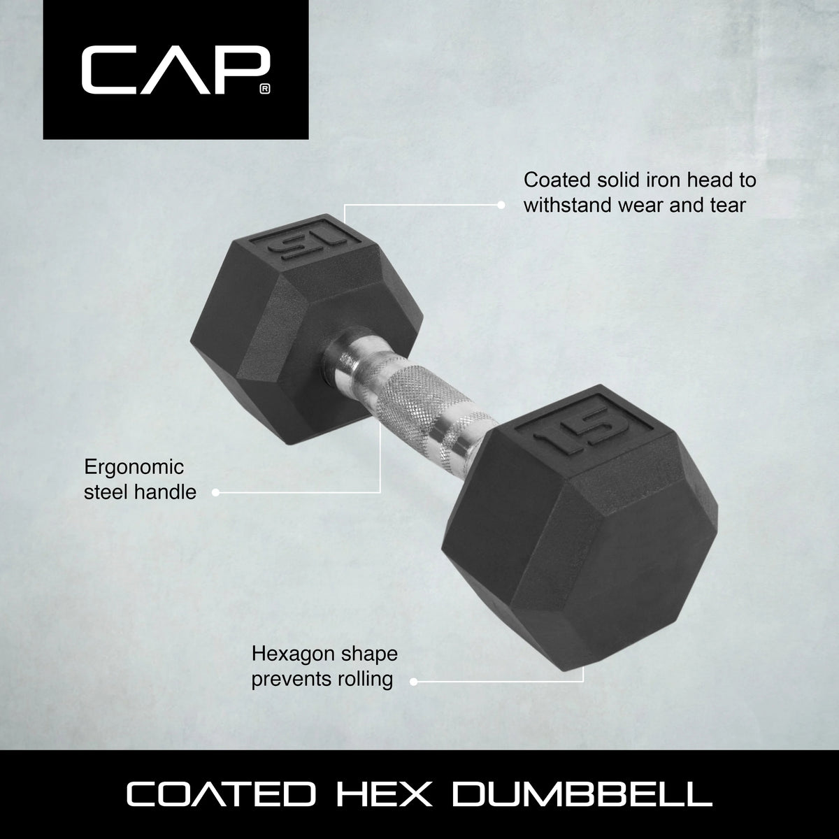 Coated Hex Dumbbell, Single 35 lbs K6766