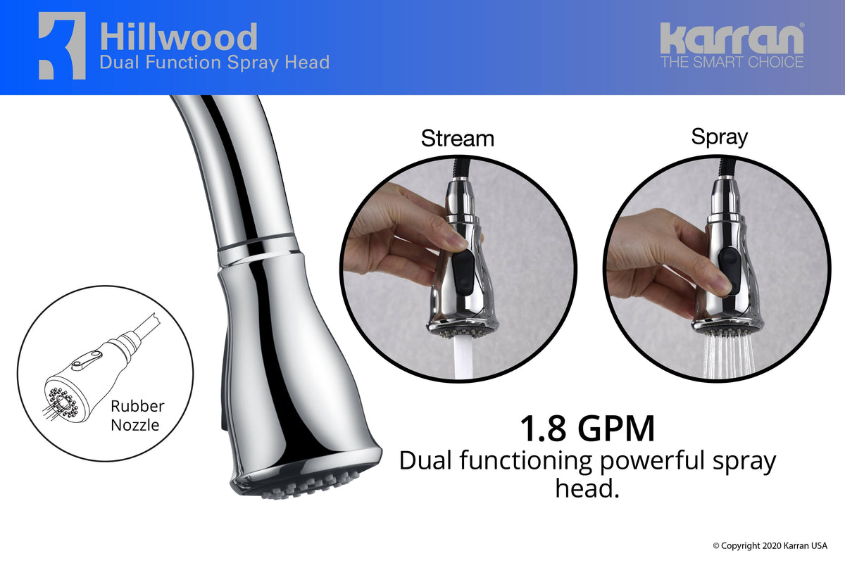 Chrome Single-Handle Pull-Down Sprayer Kitchen Faucet I3316