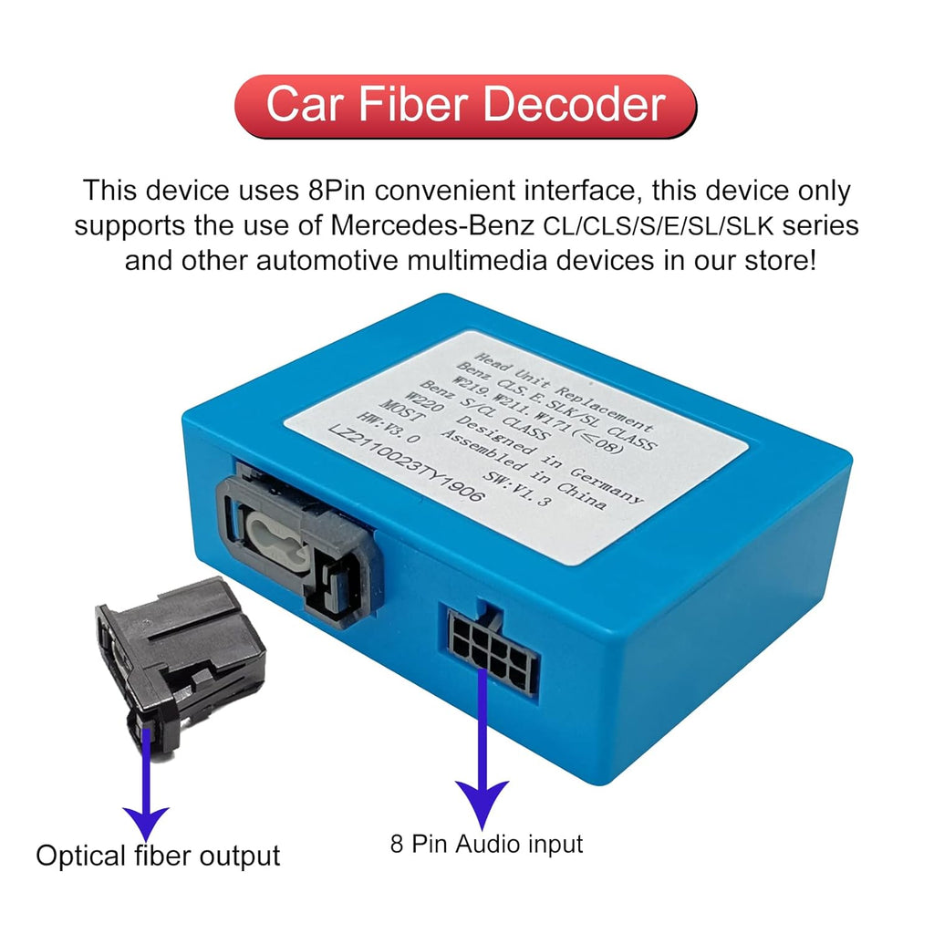 Fiber Optic Box Decoder for Head Unit Replacement Car Stereo Radio L827