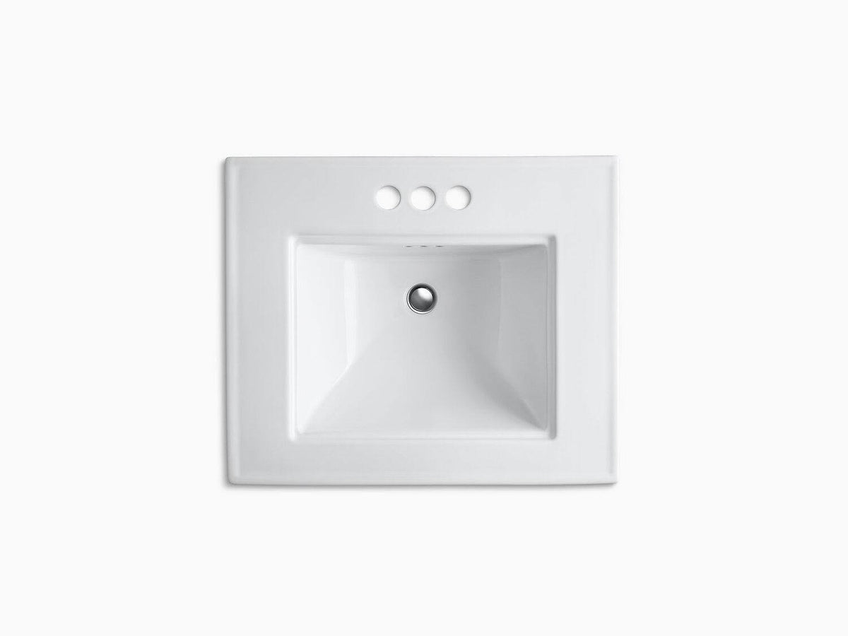 Biscuit 24x22 Pedestal Bathroom Sink H803