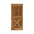 Walnut Stained Solid Knotty Pine Wood Interior Sliding Barn Door Slab W209644