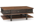2 Drawer Coffee Table with Lift Top, Two-tone Brown A430042