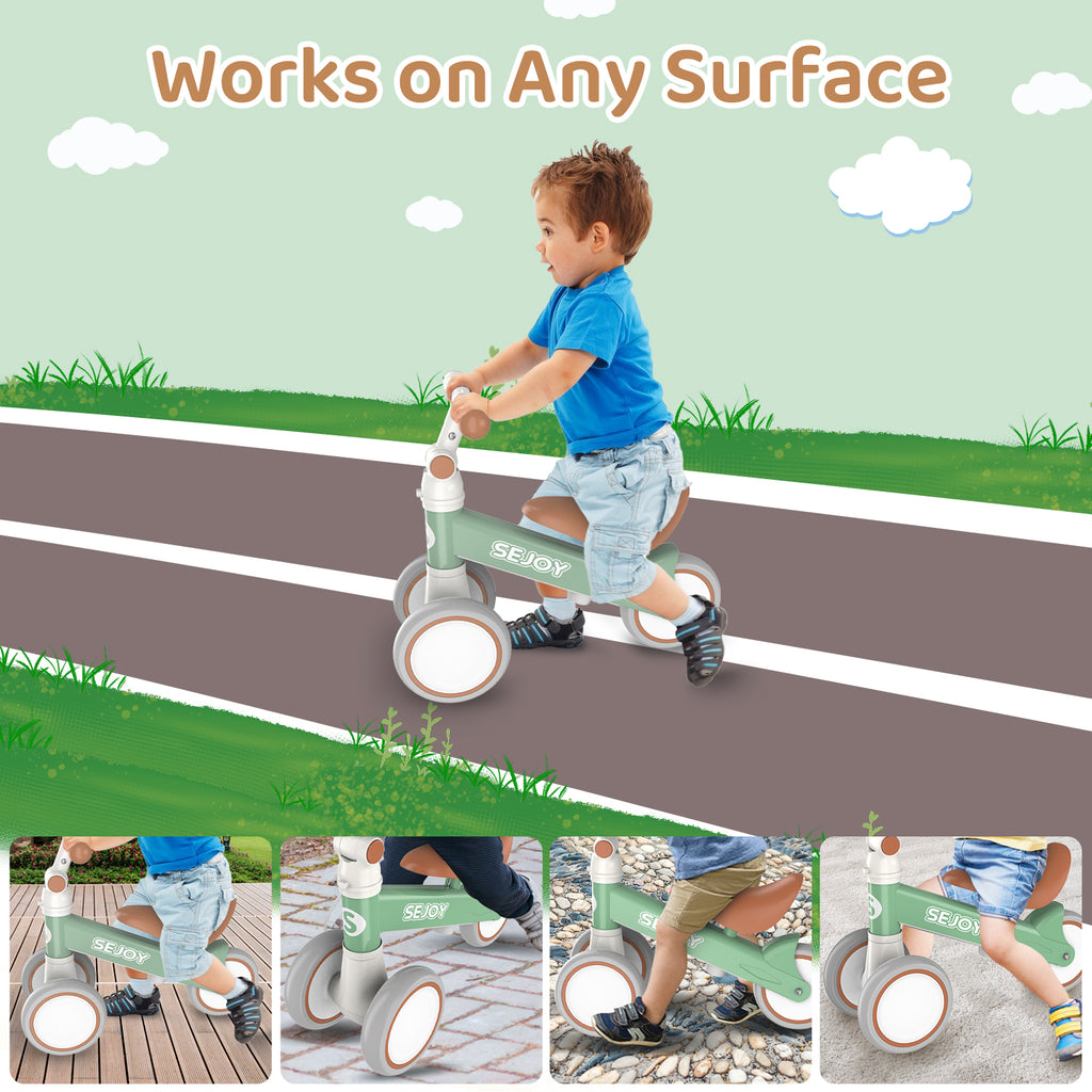 Green 3 Wheels No Pedal Baby Balance Bike R45312