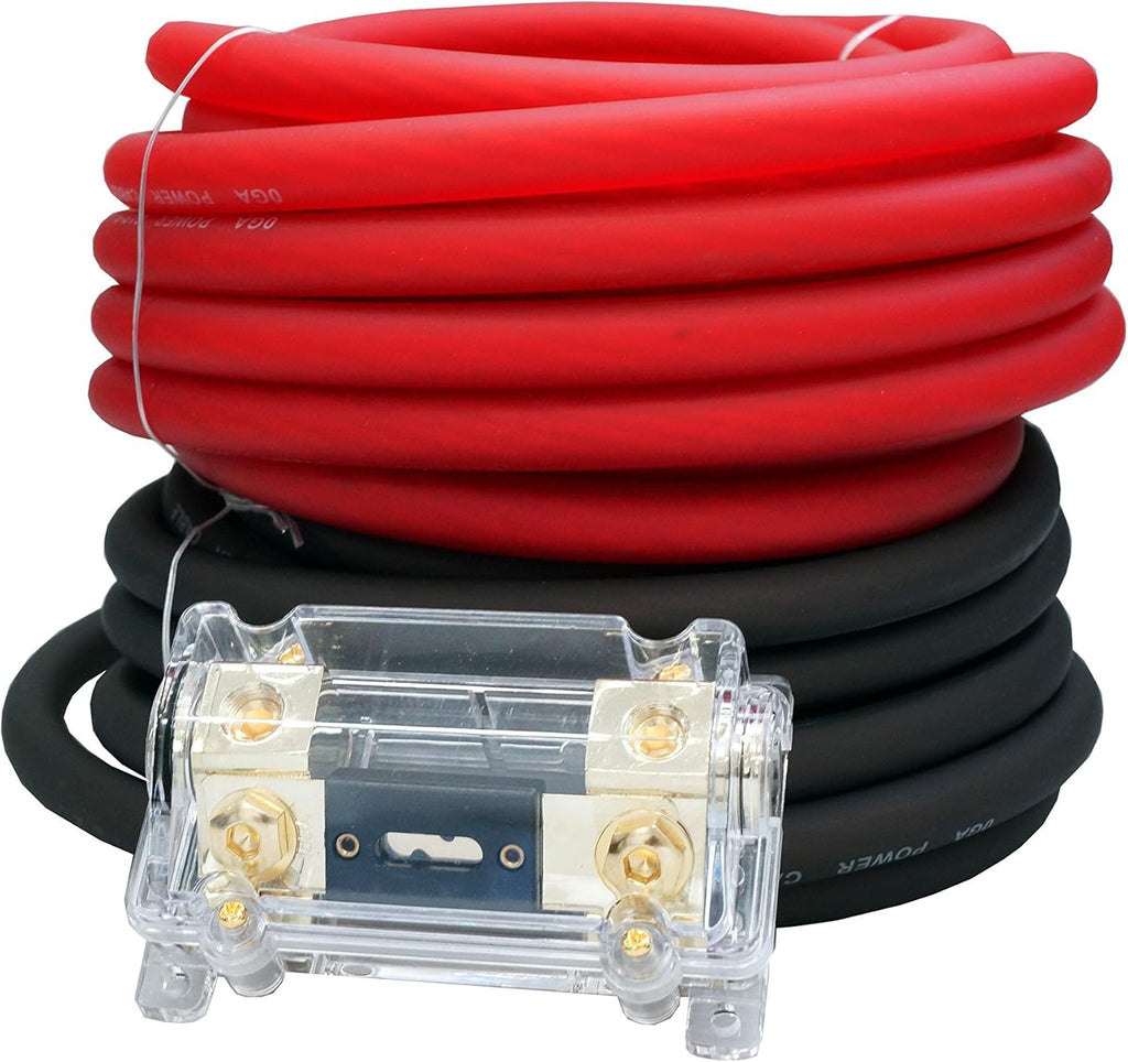 0 Gauge Red/Black Amplifier Power/Ground Wire Set 50 Feet U48691