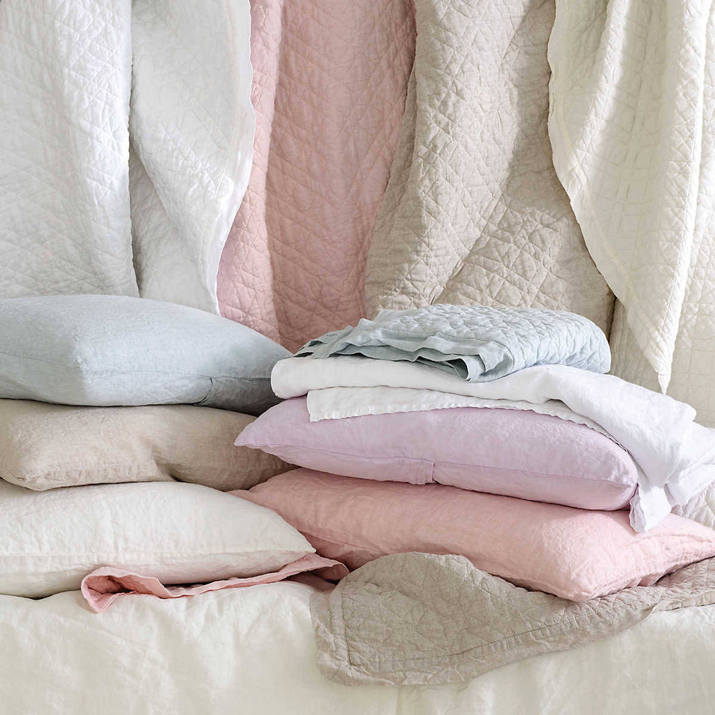 King Washed Linen Ivory Quilt J308866