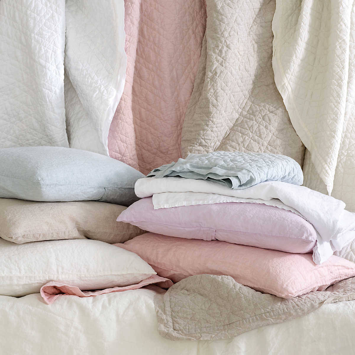 King Washed Linen Ivory Quilt J308866