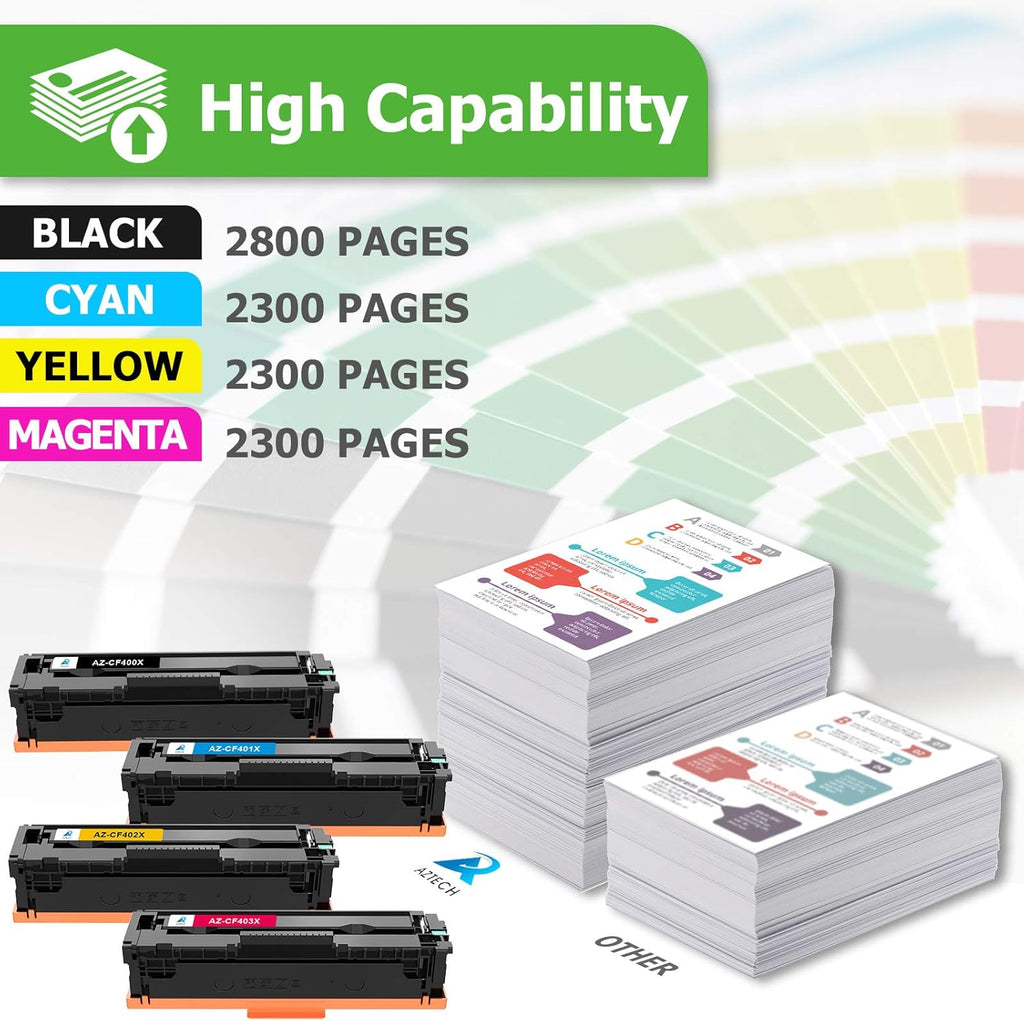 201X Toner Cartridge 4-Pack Black Cyan Yellow Magenta P373
