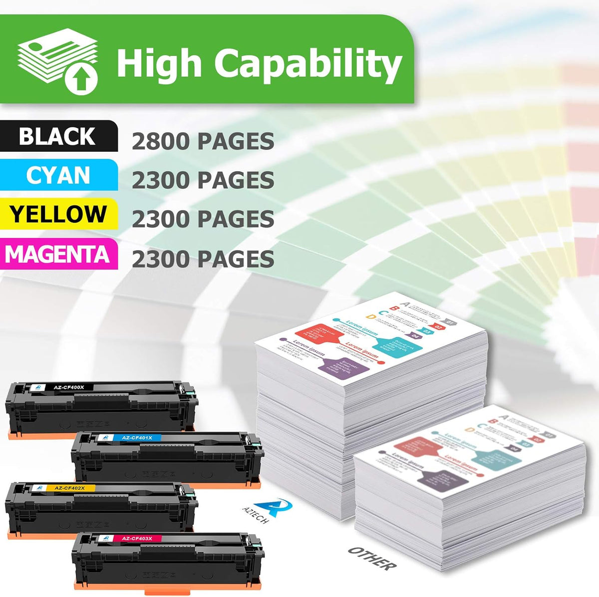 201X Toner Cartridge 4-Pack Black Cyan Yellow Magenta P373