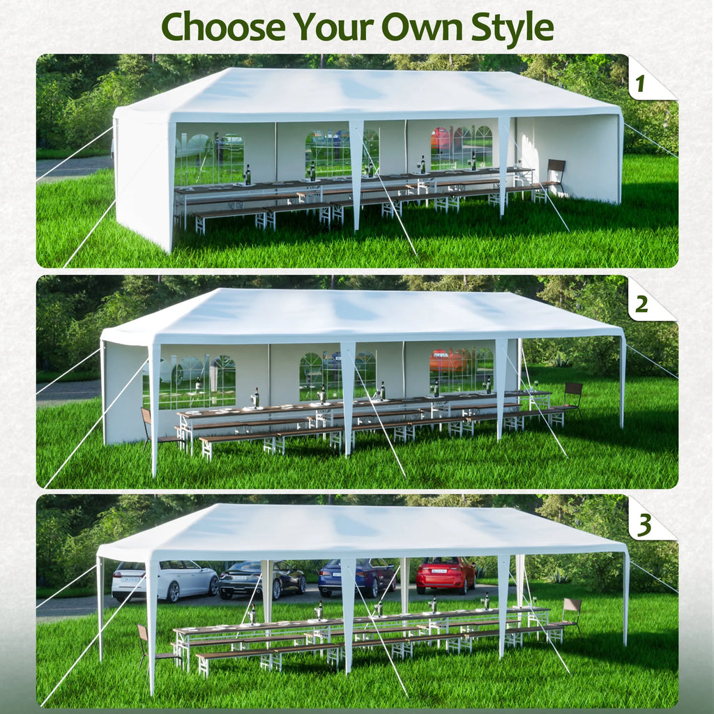 10x30' Outdoor Canopy Tent with 5 Removable Sidewalls I3897