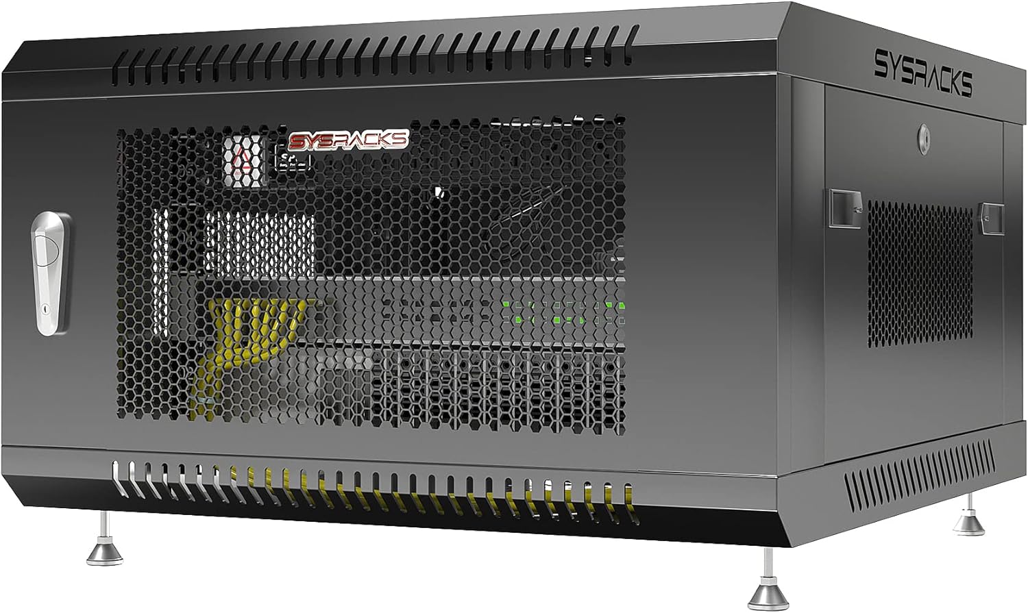 6 U Locking Wall Mount Server Rack Enclosure with Casters and Shelf Q558