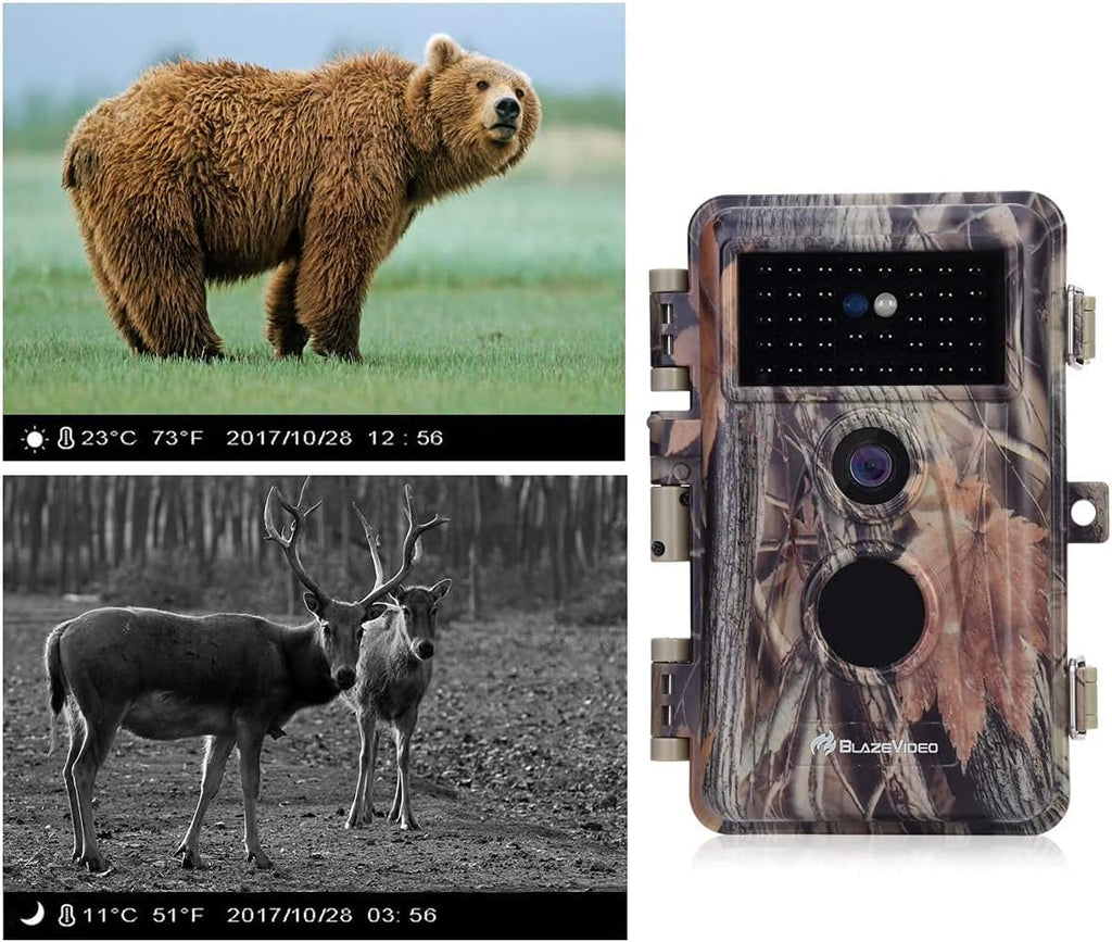 2-Pack 24MP Full HD 1296P Night Vision Motion Activated Waterproof Deer Cameras Q438