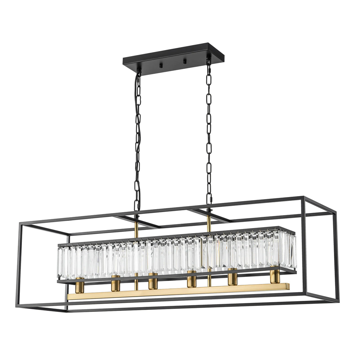 6-Light Rectangular Crystal Chandelier E687445