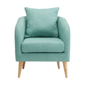 Green Accent Chair with Wooden Legs T4563