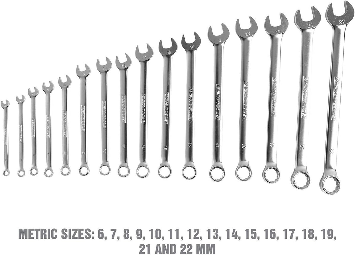 16 Piece Metric Combo Wrench Set with Foam EVA Tray G11512