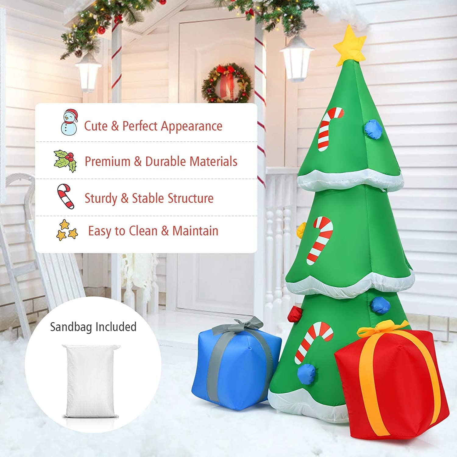 6 FT Christmas Tree Inflatables with Led Lights F6010