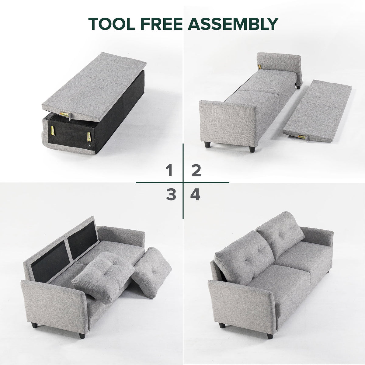 Soft Grey 2-Seater Loveseat R1757