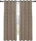 3D Jacquard 100% Blackout Curtain, 2 Panels, 52x63 in, Camel M925