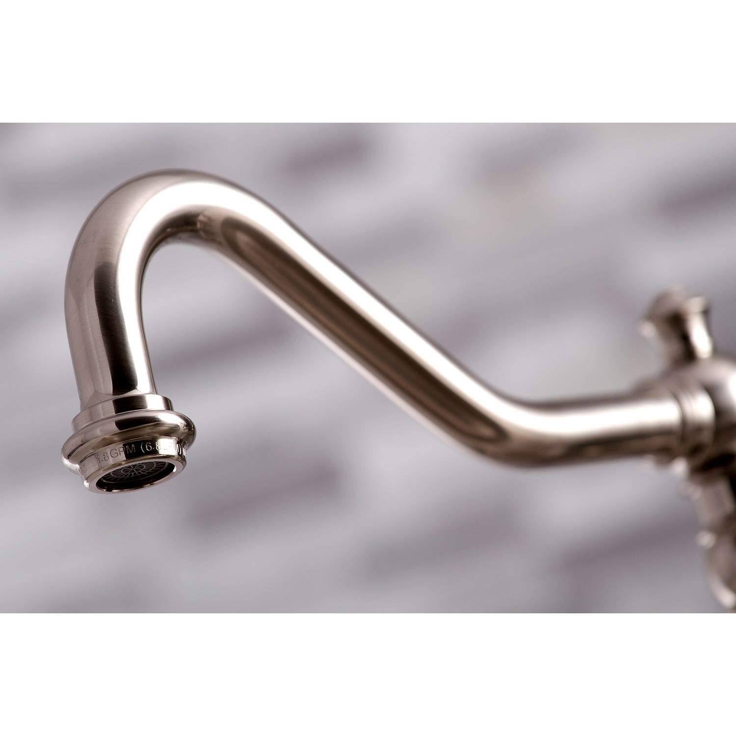 Brushed Nickel Bridge Kitchen Faucet with Brass Sprayer G37590