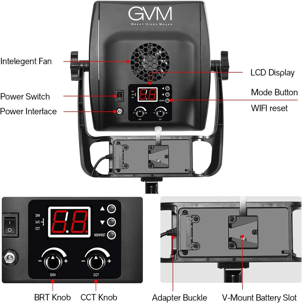 2 Packs Dimmable Bi-Color LED Video Lighting Kits with APP Control, 50W Optical Lens Variable 3200K~5600K, CRI 97+ LED Panel Light H970