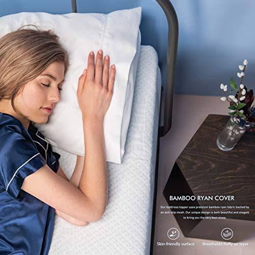 Gel-Infused Memory Foam Mattress Topper with Bamboo Cover O41829
