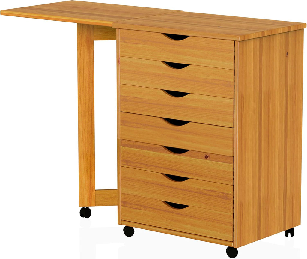 6 Drawer Roll Cart Solid Wood, Black Pack of 2 U75522