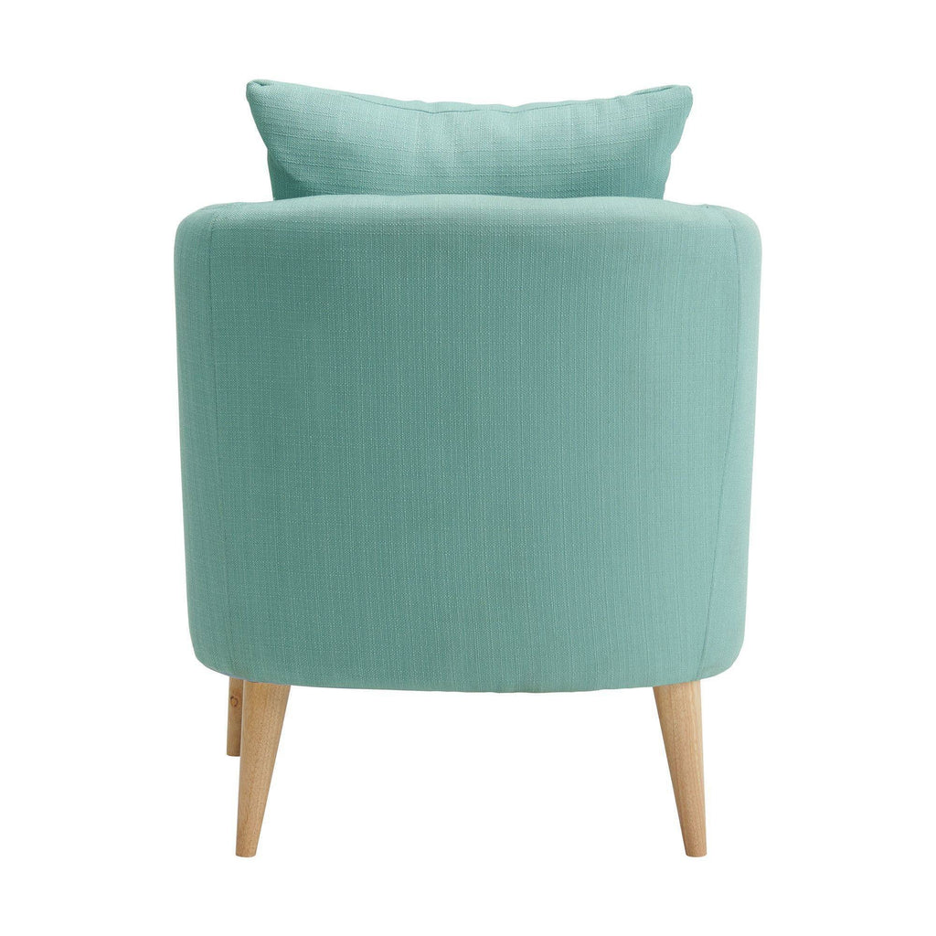 Green Accent Chair with Wooden Legs T4563