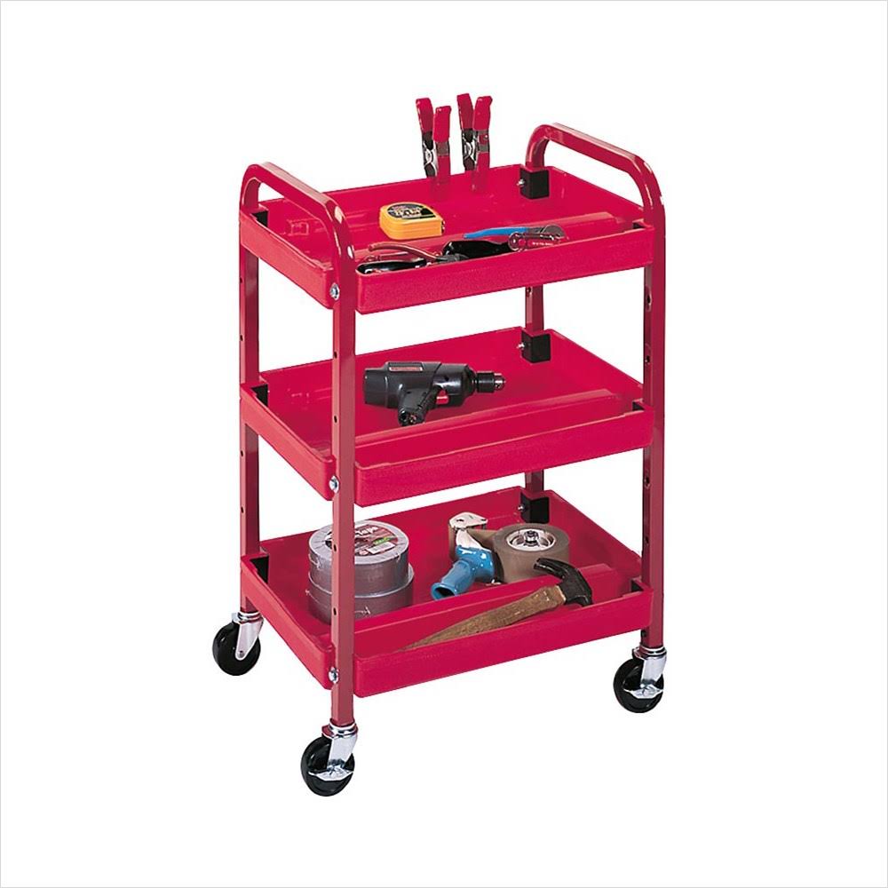 Red 3-Shelf Utility Cart M375246