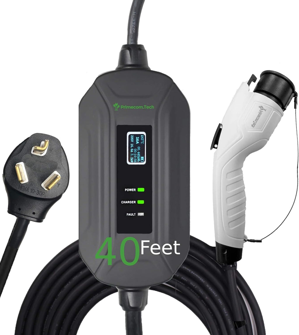 Portable Level 2 EV Charger, 16Amp, 30 Feet Lengths U508142