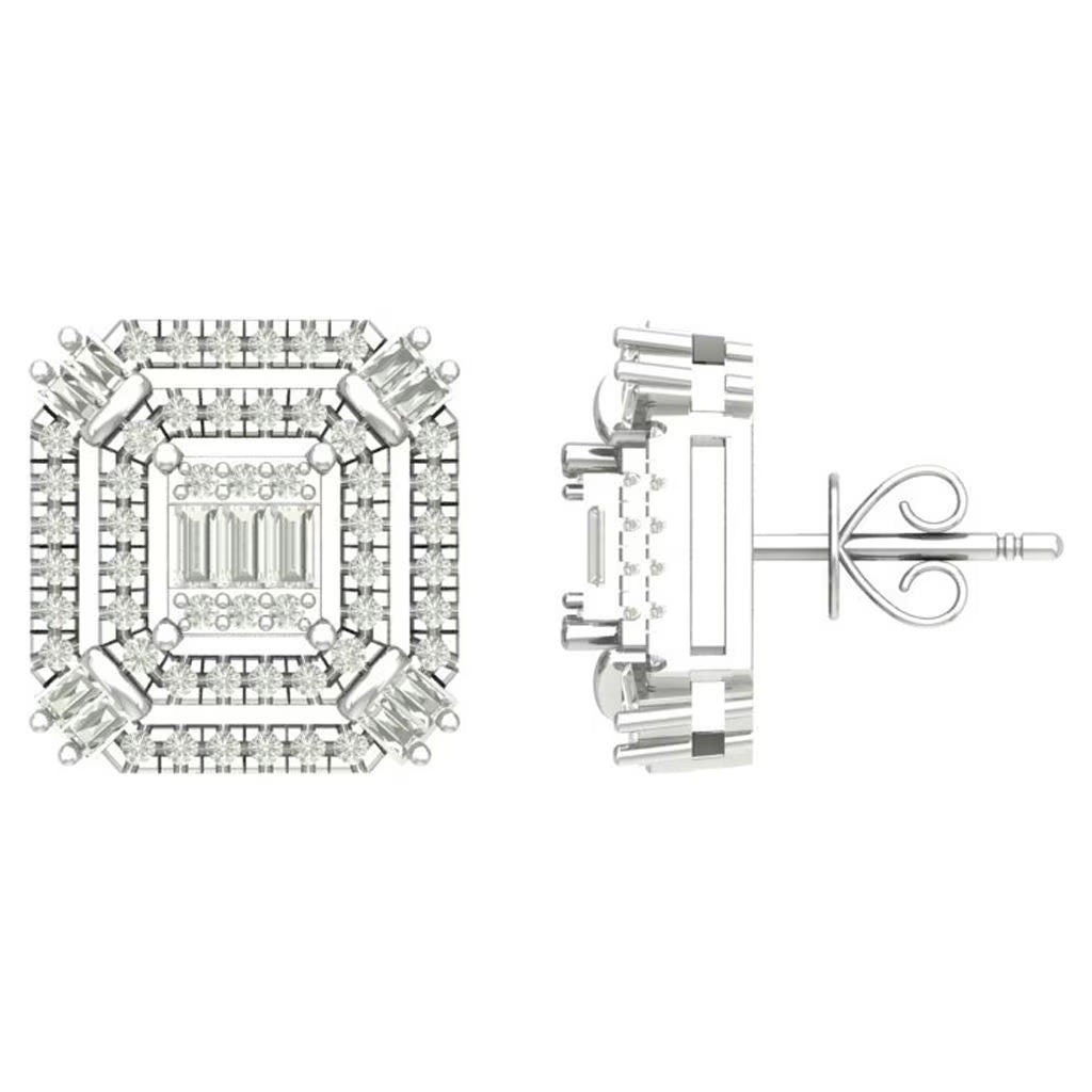 Sterling Silver Diamond Stud Earrings I3274