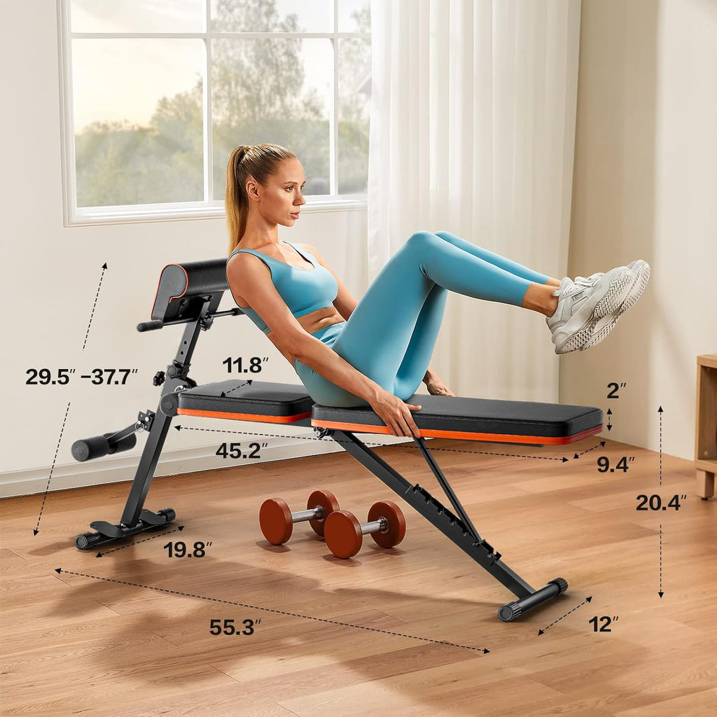 Adjustable Weight Bench with Two Exercise Bands D586