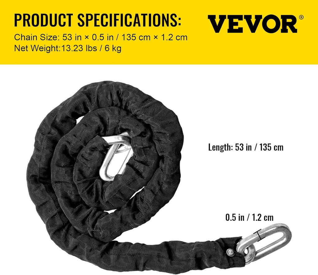 Heavy Duty Case-Hardened Chain and Lock Kit with 3 Keys I195935