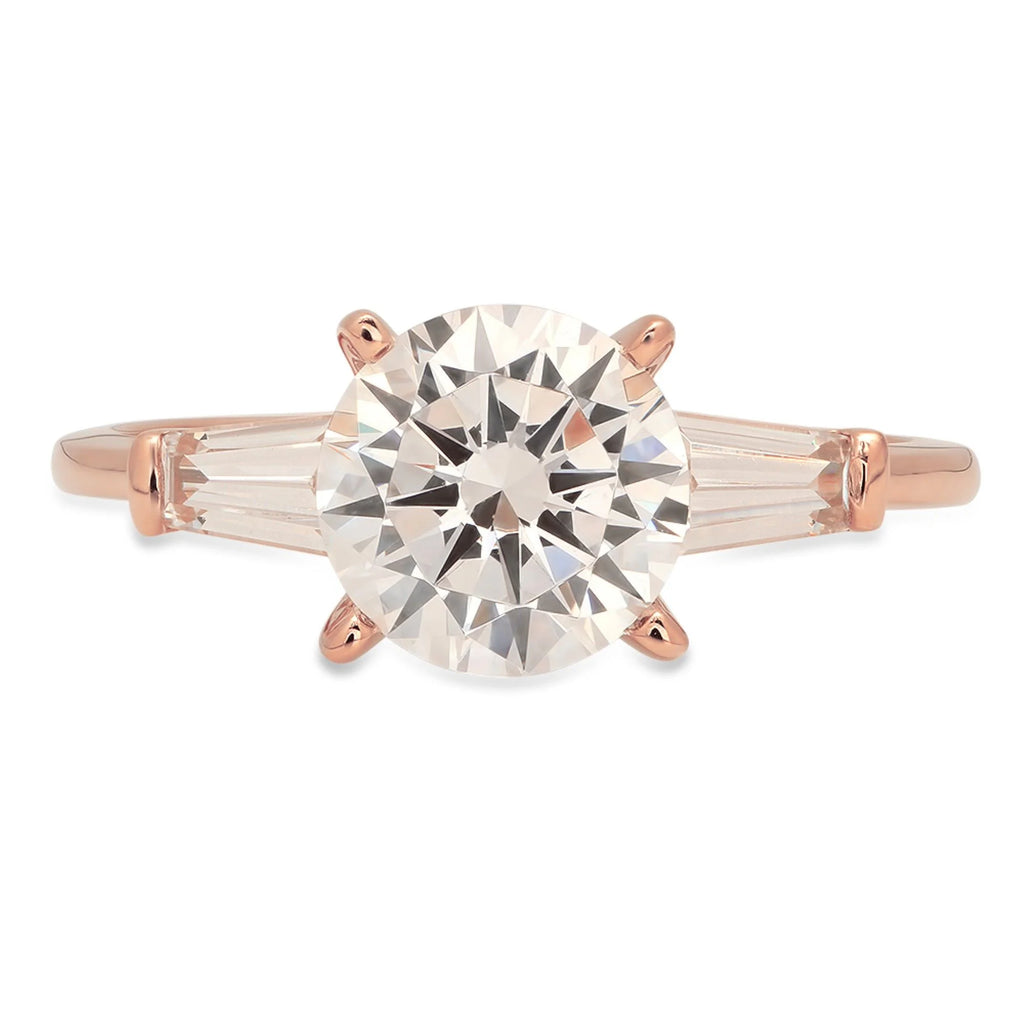 18k Pink Rose Gold Three-Stone Ring G957475